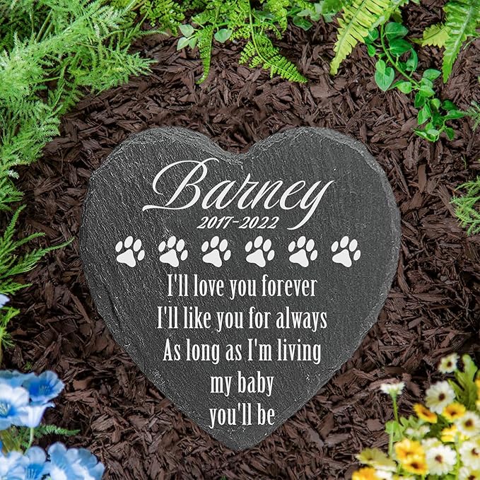 ubjva Dog Memorial Stone Dog Memorial Gifts for Loss of Dog Pet Garden Stone for Indoor Outdoor Lawn Backyard Cemetery Decorations - Style8(Laser Engraving)