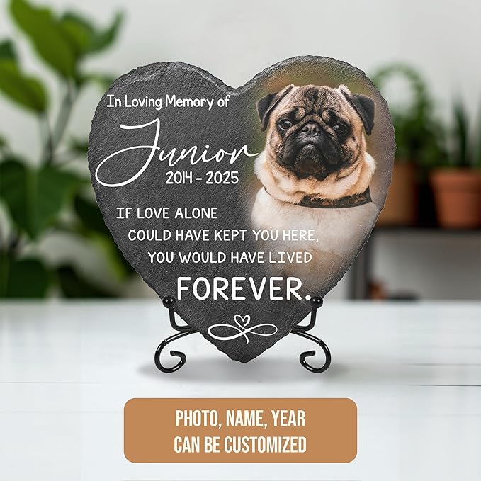 Personalized Dog Memorial Stone for Dog Memories | Beloved Pet Memorial Stones for Dogs Personalized Gifts Pets | Pet Memorials for Dogs with Photo | Custom Plaque Stone for Furry Friend Loss