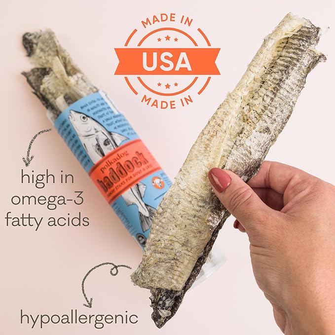 Polka Dog Bakery Haddock Skins All Natural Dog Treats Tube, 2 oz