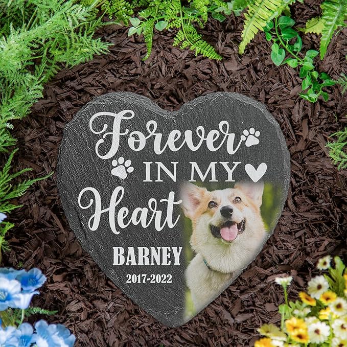 ubjva Dog Memorial Stone Dog Memorial Gifts for Loss of Dog Pet Garden Stone for Indoor Outdoor Lawn Backyard Cemetery Decorations - Style1(Color Printing)