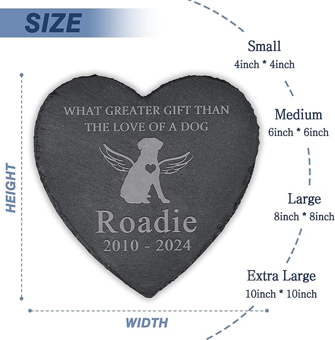 Pet Memorial Gifts for Dogs, Dog Memorial Stone, Dog Memorial Gifts for Loss of Dog, Loss of Dog Sympathy Gift, in Memory of Dog, Pet Loss Gifts Dog - Love of A Dog(Heart-Shaped)