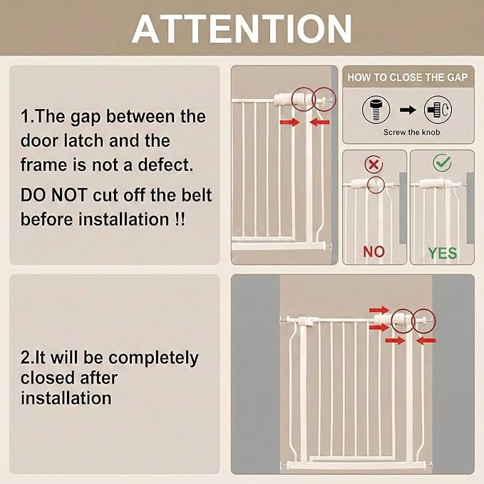 Extra Wide Baby Gate 43.5-48 Inch, Pressure Mounted No Drilling, Heavy Duty Metal for Stairs & Doorways, Indoor Safety Gate for Kids and Dogs, White