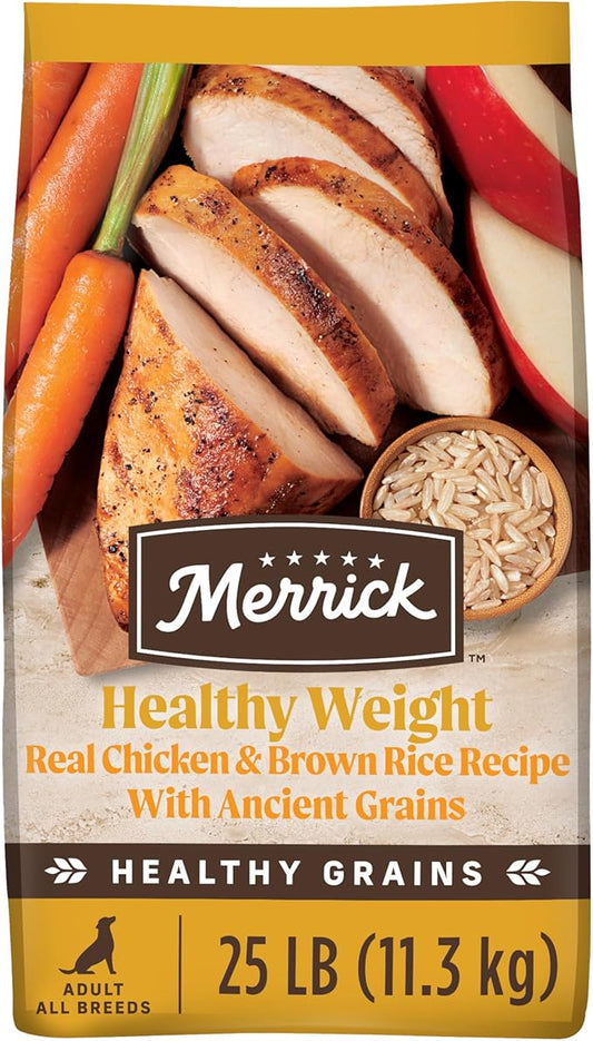 Merrick Healthy Grains Premium Adult Dry Dog Food, Wholesome and Natural Kibble, Healthy Weight Recipe - 25.0 lb. Bag
