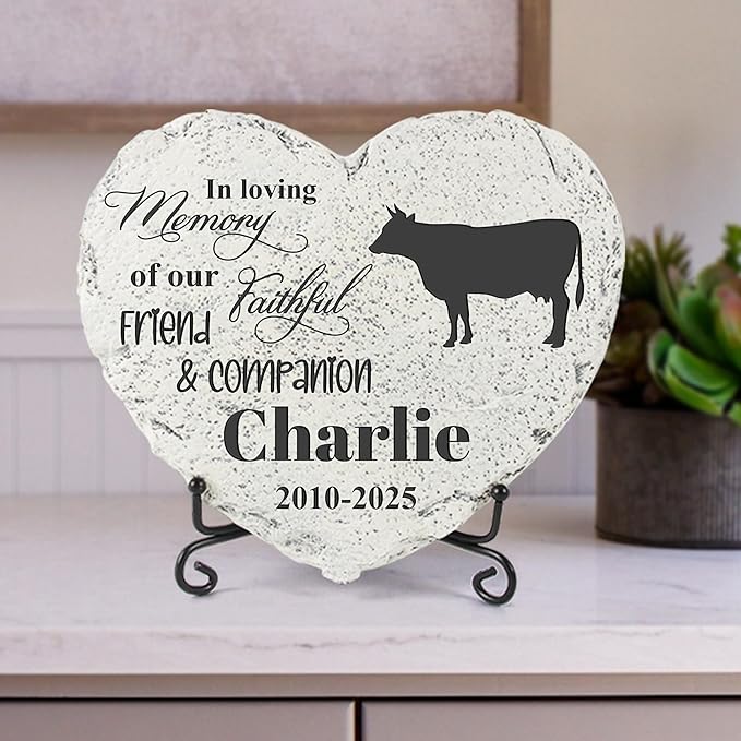 Personalized Dog Memorial Stone, Loss Gifts for Pet, Garden Stone, Pet Loss Gifts Cat Memorial Gifts, Cemetery Decorations, Grave Stone (Bulls & Cows)