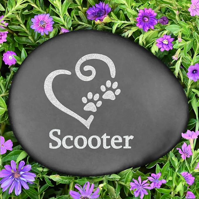 Pet Memorial Stones - Personalized Dog Memorial Gift - Loss of Cat Sympathy Gift - Bereavement Gifts for Loss of Pets - Pet Sympathy Grave Marker