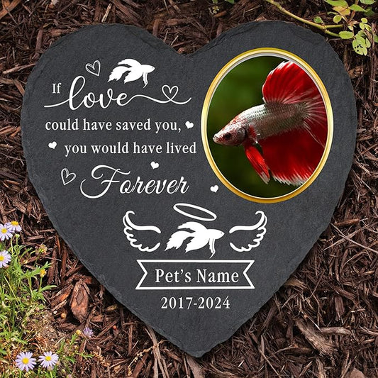 Gifts for Loss of Pet Betta Fish, Personalized Pet Betta Fish Memorial Stones, Pet Memorial Gifts for Betta Fish, Fish Grave Markers Headstone, Bereavement Remembrance Gifts for Loss of Fish