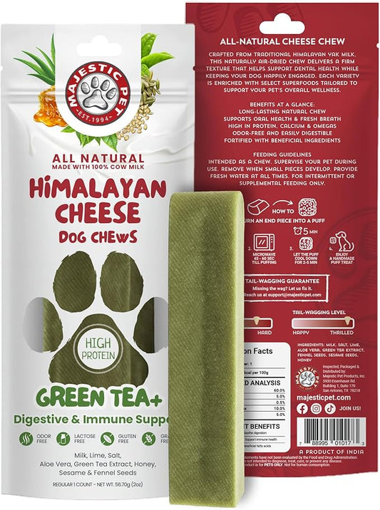 Majestic Pet Himalayan All-Natural Cheese Dog Chews - Long Lasting Dental Chew for Dogs - Healthy Pet Treats with Beneficial Ingredients (Digestive & Immune Support, Regular, 1 Pack)