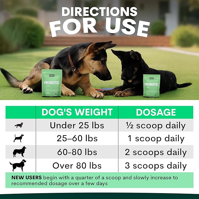 Petz Park Dog Probiotic 90 Scoops, Probiotics for Dogs Powder, Gut Health Supplement for Dogs, Paw Licking and Digestive Support, Dog Food Topper Made in Australia
