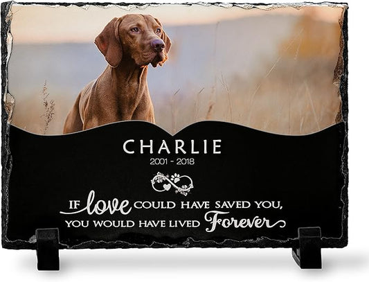 Brd Gifts Pet Memorial Stone with Photo - 6"x8" - 6 Designs - Pet Grave Marker - Pet Headstone | Dog Memorial Stone - Garden Memorial Stones - Personalized Memorial | Waterproof - Outdoor & Indoor #3