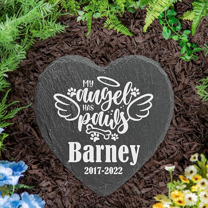 ubjva Dog Memorial Stone Dog Memorial Gifts for Loss of Dog Pet Garden Stone for Indoor Outdoor Lawn Backyard Cemetery Decorations - Style10(Laser Engraving)