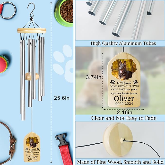 Pet Memorial Wind Chime, Pet Loss Gifts, Pet Memorial Gifts for Dogs, Dog Memorial Gifts for Loss of Dog, Loss of Dog Sympathy Gift, Dog Remembrance Gift, in Memory of Dog Cat - Come into Our Lives