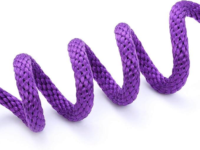 Mile High Life Slip Leads for Dogs | Heavy Duty Dog Training Leash | 6 Feet No Pull Slip Leashes w Leather Tip | Purple Rope Lead for Dogs Outside