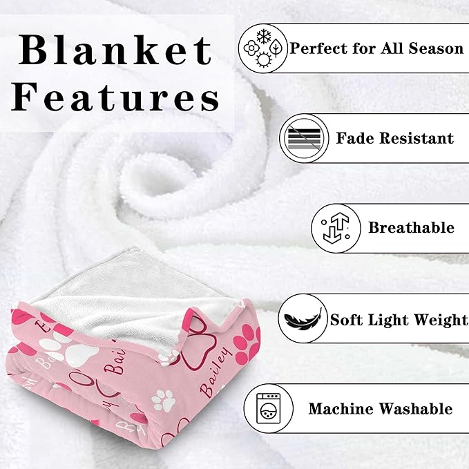 Funny DIY Personalized Pet Memorial Blanket Pet Memorial Gifts for Dogs Cats Loss of Dog Sympathy Gift Bereavement Remembrance Pets Loss Gifts Custom Dog Blanket with Name