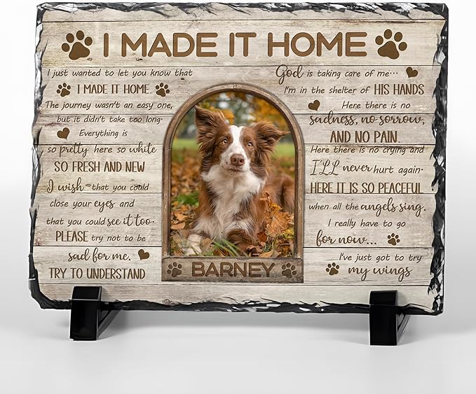 Personalized Dog Memorial Gifts for Loss of Dog, Custom Pet Memorial Stone with Photo Name, Pet Headstones for Dogs, Bereavement Sympathy Gifts for Dog Cat Lover