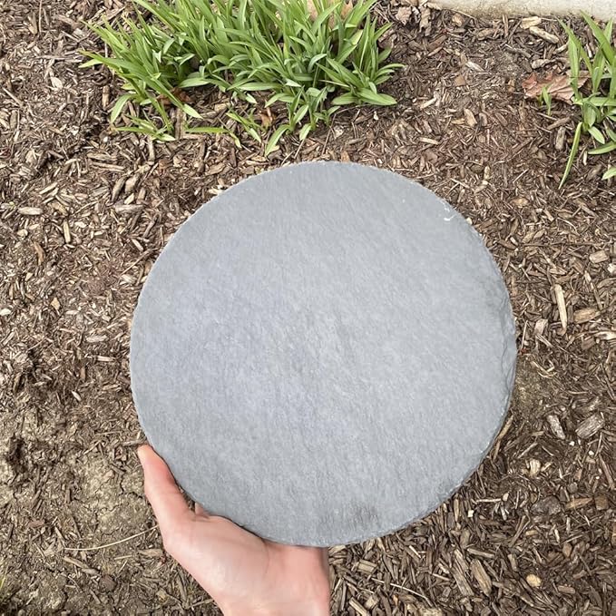 GiftsForYouNow Engraved in Loving Memory Paw Prints Personalized Pet Memorial Garden Stone, 10" in Diameter, Dog Headstone, Round Slate