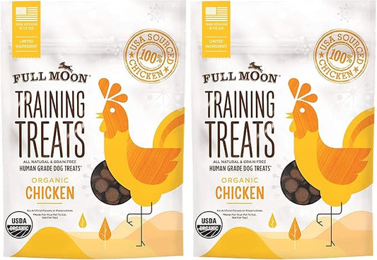 Full Moon USDA Organic Chicken Training_Treats Healthy All Natural Dog Treats Human Grade_Treats, 6 Ounce,175 Count (Pack of 2)