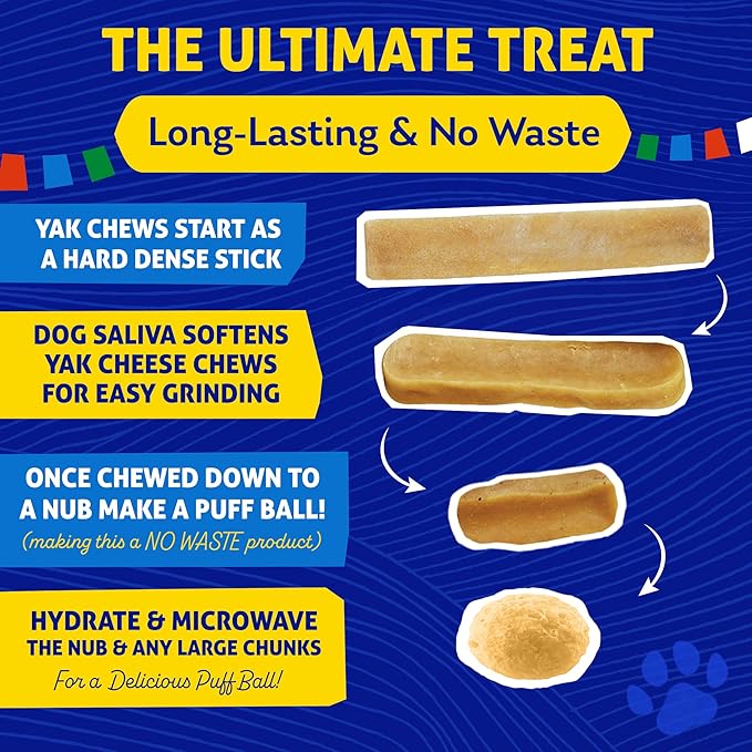 Himalayan Chew Original Yak Cheese Chew, Peanut Butter, 3 Small Sticks, 3.3 Oz, Gluten Free, Healthy Treats, Grain & Lactose Free 100% Natural, Long Lasting Chews for s Under 15 lbs