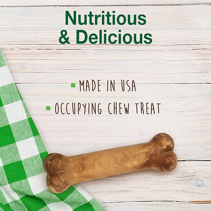 Nylabone Healthy Edibles Natural Dog Chews Long Lasting Chicken Flavor Treats for Dogs, Medium/Wolf (2 Count)