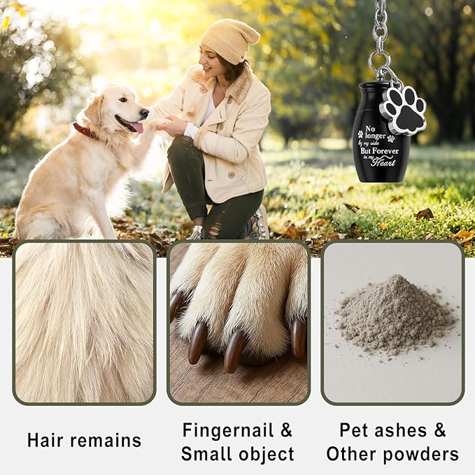 Dog Frames for Pictures Memorial, Personalized Pet Picture Frame Memorial Gifts for Loss of Dogs, Pet Collar Frame with A Pet Dog Urns Keychain