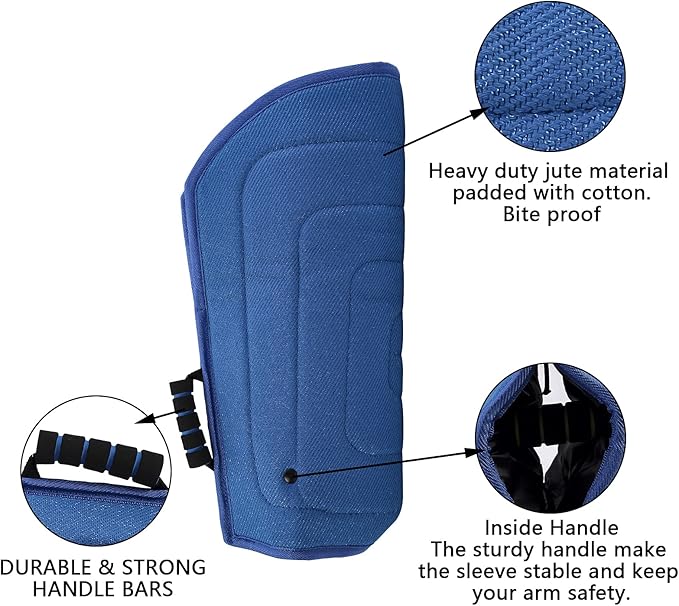 Morezi Dog Bite Sleeve Training Protection, Heavy Duty Nylon Durable, Fit Pit Bull German Shepherd Malinois, Puppy Small Dogs Training Biting Tugging War Toy - Blue