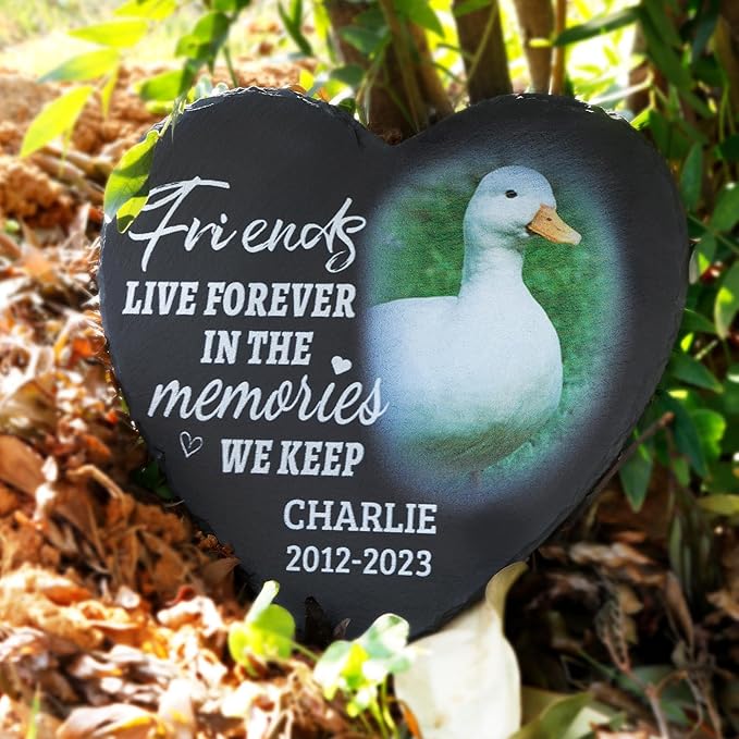 ODB Gifts for Loss of Duck, Duck Memorial Stone, Duck Memorial Gifts, Duck Loss Gifts, Duck Head Stones, Cemetery Decorations for Grave, Duck Grave Marker, Gifts for Duck Lovers (Duck)