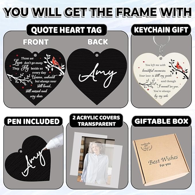 Gift Father's Day Rotating 4x6 Picture Frame Sympathy Gifts Loss of Loved One Mom Dad Grandma Husband Auntie Friend Those We Love Keepsake Table Remembrance Funeral Decor In Memory Idea Gift HR3-B