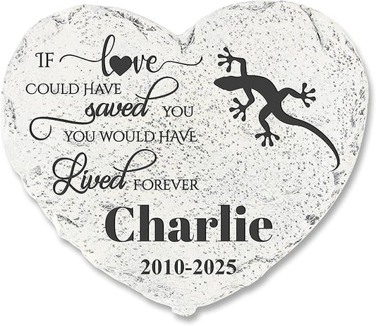Personalized Pet Memorial Stone - Garden Memorial Stone Customized- Lizard Headstone - Gecko Tombstone - Garden Stepping Stone - Memorial Plaque Outdoor