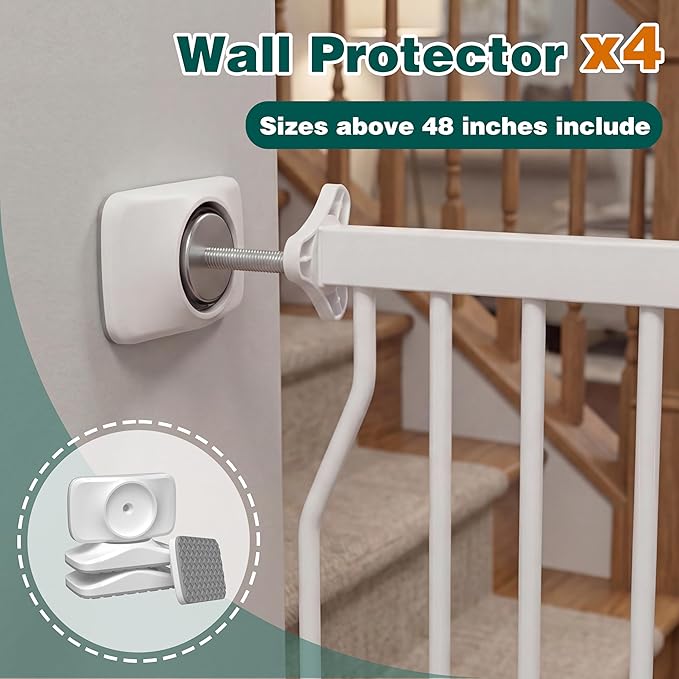 TSAYAWA Extra Wide Walk Through Baby Gate with Door,67-71.5 Inch Wide Presure Mounted No Drill Metal Auto Close Child Gate for Stair Doorway - Indoor Outdoor Safty Gate for Toddler Dog Doggie, White