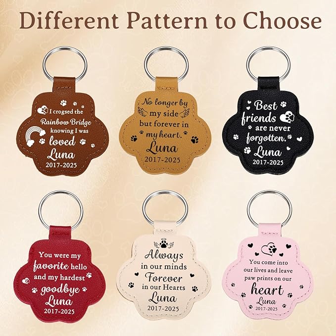 Custom Pet Photo Keychain - Personalized Memorial Keychain with Photo Name for Pet Loss Remembrance Dog Memory Sympathy Gifts