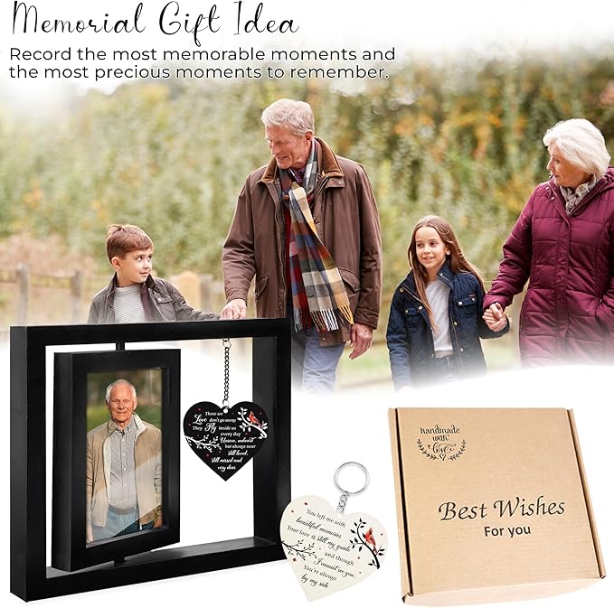Gift Father's Day Rotating 4x6 Picture Frame Sympathy Gifts Loss of Loved One Mom Dad Grandma Husband Auntie Friend Those We Love Keepsake Table Remembrance Funeral Decor In Memory Idea Gift HR3-B