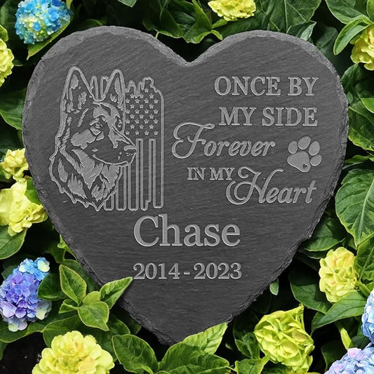 German Shepherd Outdoor Memorial, German Shepherd Tombstones, German Shepherd Loss, German Shepherd Memorial Keepsake