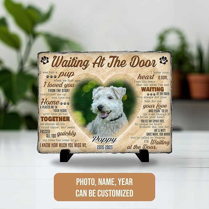 Pet Memorial Stone for Dogs | Personalized Rainbow Bridge Dog Memorial Stone for Remembrance Dog Passing Away Sympathy Gifts | Custom Garden Marker for Pet Lover