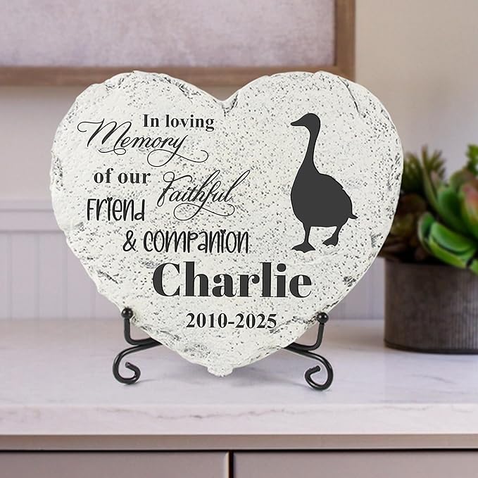 Personalized Pet Memorial Stone - Garden Memorial Stone Customized- Duck Headstone - Duck Tombstone - Pet Loss Gifts - Memorial Plaque Outdoor
