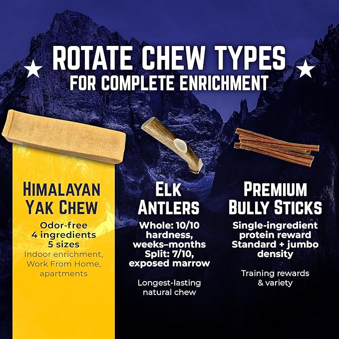 Devil Dog Pet Co - Yak Cheese Dog Chews Large 8 Pack for Aggressive Chewers - Odor-Free Long Lasting Himalayan Treats, Medium & Large Breeds 25-55 lbs, 4-Ingredient Dental Enrichment & Anxiety Relief