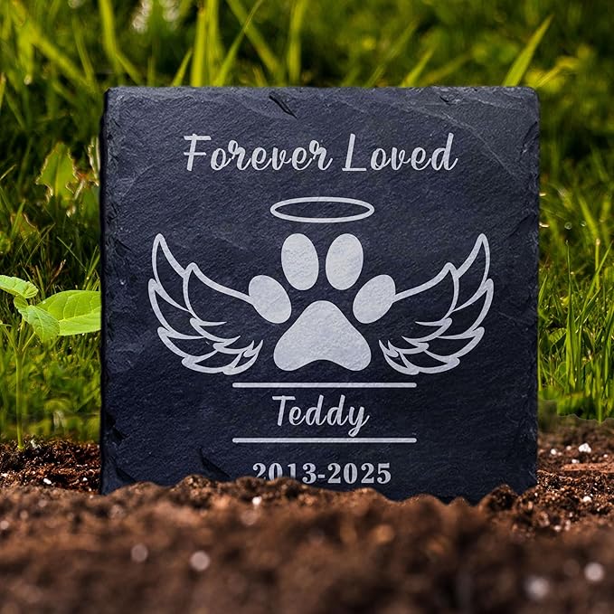 Personalized Dog Memorial Gifts for Loss of Pet Dog Memorial Stone Gifts Engraved Pet Memorial Gift for Loss of Loved One Dogs Sympathy Bereavement Gift Pet Grave Markers (Design 1)
