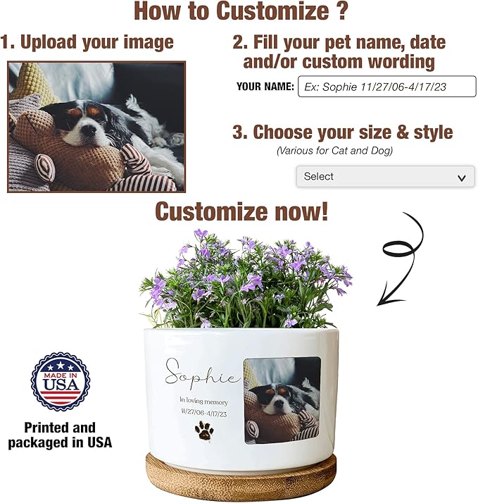 Personalized Dog Memorial Plant Pots for Grieving Pet Owners Personalized Plant Pots Pet Loss Gifts Cat Memorial Gifts Loss of Sympathy Garden or Yard