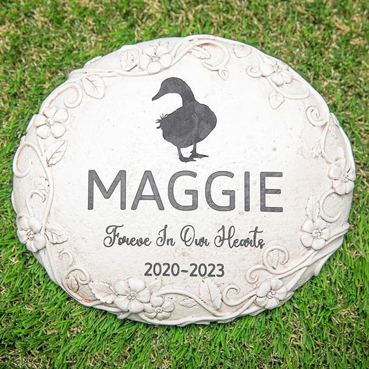 Personalized Duck Memorial Stone - Pet Grave Marker, Duck Headstone, Tombstone, Gravestone, Memorial Gift