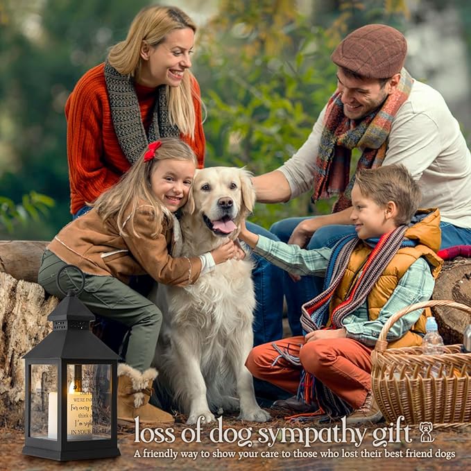 Pet Memorial Gifts for Loss of Dogs Cats Paw Print Left Memorial Lantern Sympathy Gifts Bereavement Gifts Dog Remembrance Gift in Memory of Dog Cat