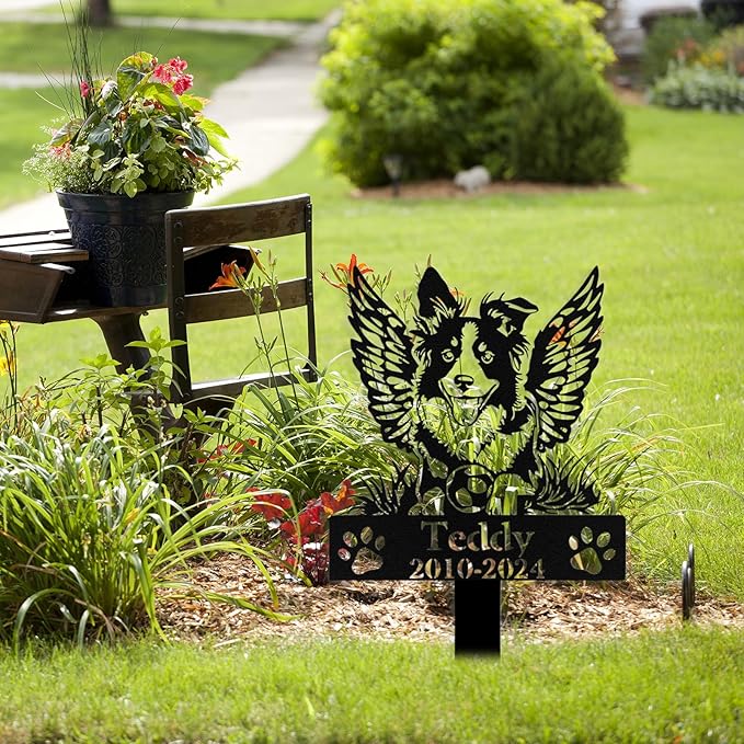Custom Dog Grave Markers Outdoor, Personalized Pet Grave Marker Stake Dog Memorial, Outdoor Weatherproof Pet Cemetery Sign, Personalized Dog Memorial Gifts for Loss of Dog