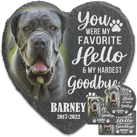 ubjva Dog Memorial Stone Dog Memorial Gifts for Loss of Dog Pet Garden Stone for Indoor Outdoor Lawn Backyard Cemetery Decorations - Style2(Color Printing)