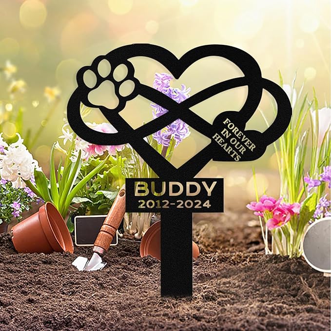 Custom Dog Grave Markers Outdoor, Personalized Pet Grave Marker Stake Dog Memorial, Outdoor Weatherproof Pet Cemetery Sign, Personalized Dog Memorial Gifts for Loss of Dog