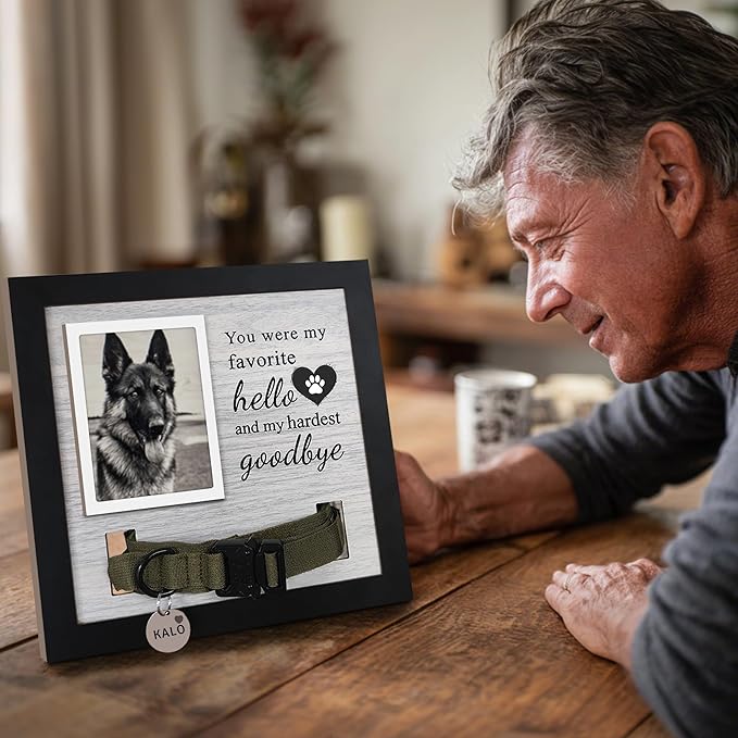 Dog Loss Gifts,Pet Memorial Frame with Collar Holder,Dog and Cat Collar Memorial Frame,Pet Memorial Gift for Dogs,Pets Loss Sympathy Gift for Pet Lover,Dog Moms