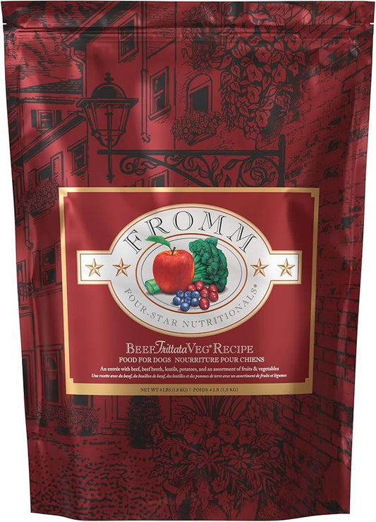 Fromm Four-Star Nutritionals Beef Frittata Veg Dog Food - Premium Dry Dog Food - Beef Recipe - 4 lb
