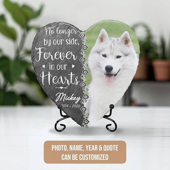Dog Remembrance Gift Personalized Memorial Stone for Loss of Cat | Pet Memorial Plaques for Outdoors in Memory Dog Memorials | Best Condolence Gifts for Loss of Pet Cemetery Sign with Photo