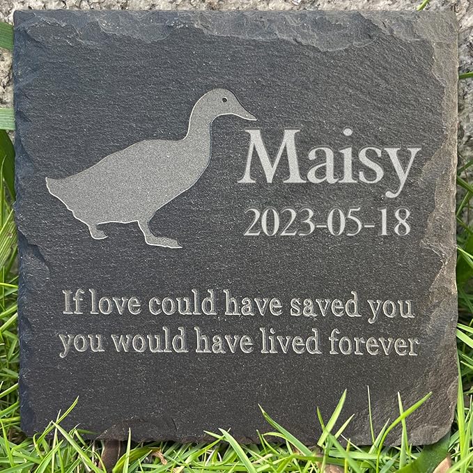 Personalized Duck Memorial Stone, Custom Duck Sympathy Gift Memorial Loss Gifts Personalized Pet Gravestone Duck Garden Stone Duck Tombstone - Duck