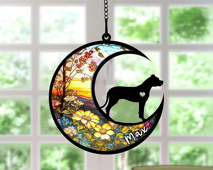 Personalized Dog Memorial, Custom Name Dogo Argentino Dog Christmas Ornament with Name, Custom Breeds, Pet Loss Light Catcher, Gifts for Lovers Loss of Pet Sympathy on Mothers Day Christmas