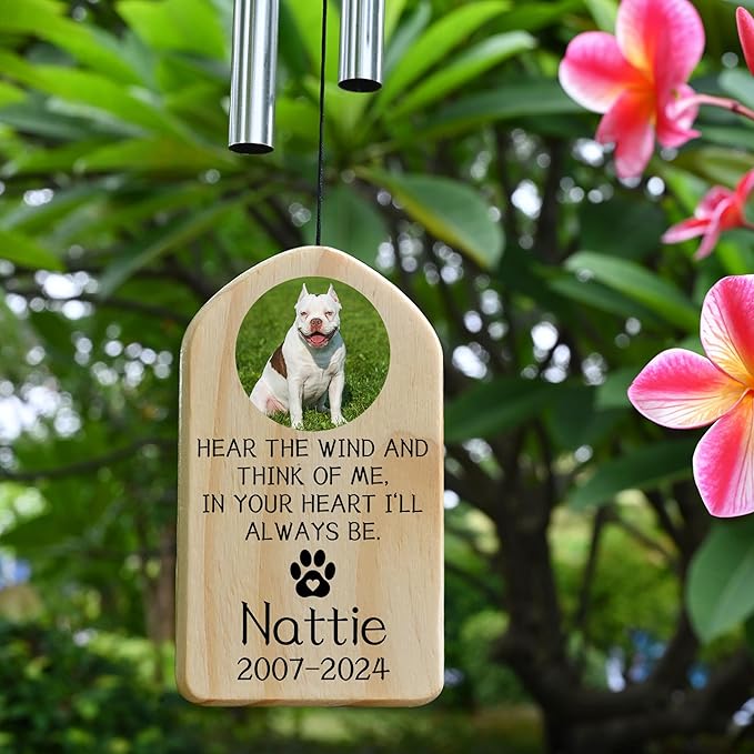 Dog Memorial Gifts for Loss of Dog, Pet Memorial Wind Chime, Pet Memorial Gifts, Pet Loss Gifts, Loss of Dog Sympathy Gift, Dog Remembrance Gift, in Memory of Dog Cat - Heart I'll Always Be