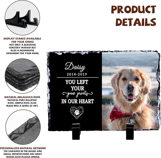 Personalized Pet Memorial Stone, Dog Memorial Gifts for Loss of Dogs, Loss of Dog Sympathy Gift, Pet Memorial Gift for Dogs, Cemetery Decorations for Grave