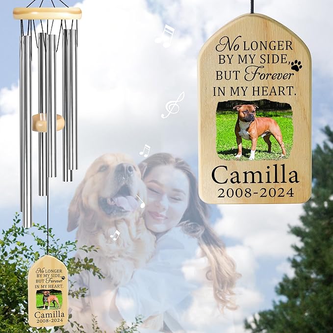 Dog Memorial Gifts for Loss of Dog, Pet Memorial Wind Chime, Pet Memorial Gifts, Pet Loss Gifts, Loss of Dog Sympathy Gift, Dog Remembrance Gift, in Memory of Dog Cat - Forever in Heart