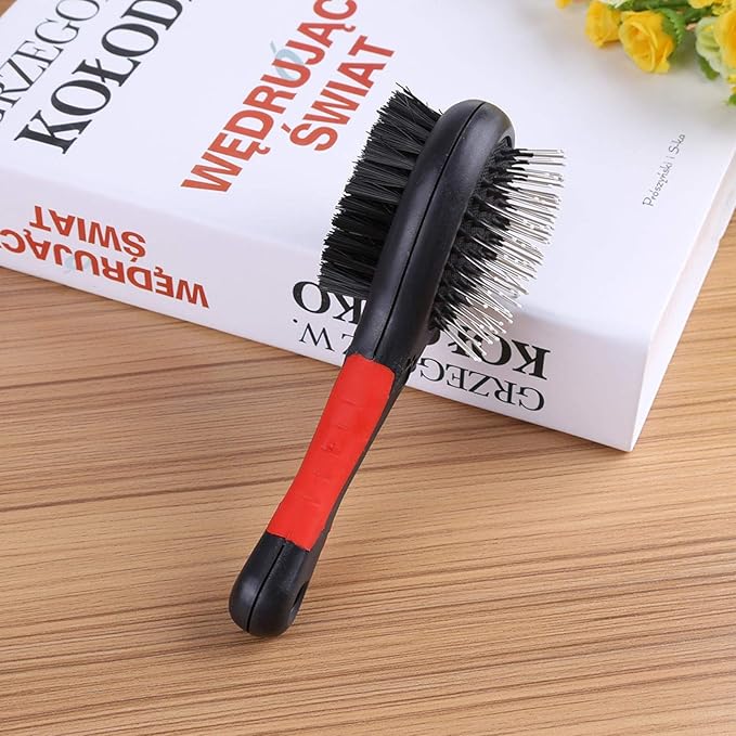 KUIDAMOS Groomer's Best Small Combo Brush,Dual-Sided Action Dog Grooming Combo Brush for Pets,Versatile Brushes for Grooming Dogs(L)